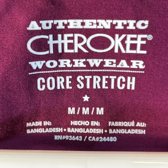 Cherokee Women's Medium Maroon Scrub Top - Picture 2 of 4